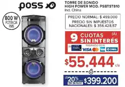 Carrefour Poss torre de sonido high power oferta