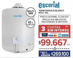 Carrefour Escorial termotanque blanco oferta