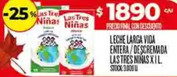 Supermercados DIA Las tres ninas leche larga vida entera/descremada oferta