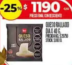 Supermercados DIA Dia queso rallado oferta