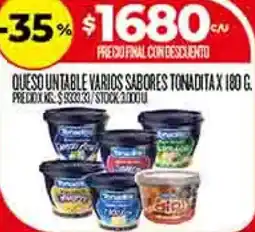 Supermercados DIA Tonadita queso untable varios sabores oferta