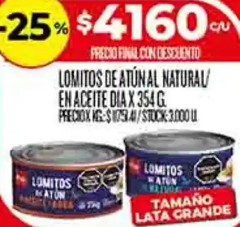 Dia lomitos de atún al natural en aceite