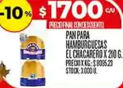 Supermercados DIA El chacarero pan para hamburguesas oferta