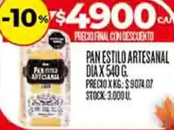 Supermercados DIA Dia pan estilo artesanal oferta