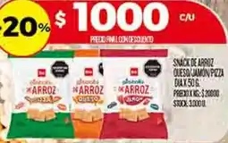 Supermercados DIA Dia snack de arroz queso jamon/pizza oferta