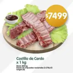 Supermercados Buenos Días Costilla de cerdo oferta