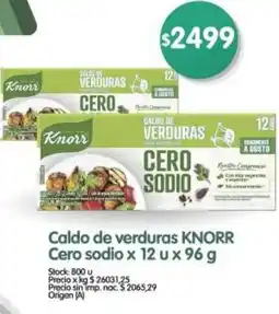 Supermercados Buenos Días Knorr caldo de verduras cero sodio oferta