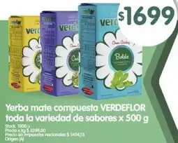 Supermercados Buenos Días Verdeflor yerba mate compuesta toda la variedad de sabores oferta
