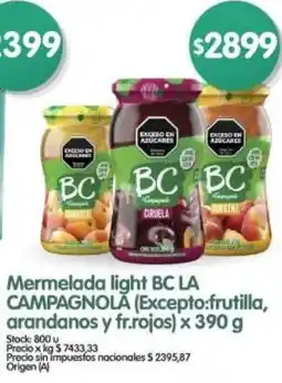 Supermercados Buenos Días Bc la campagnola mermelada light oferta