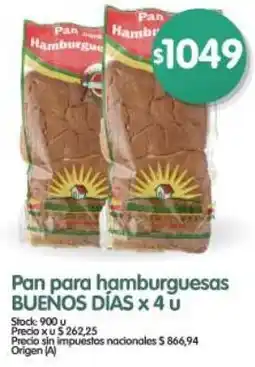 Supermercados Buenos Días Buenos días pan para hamburguesas oferta