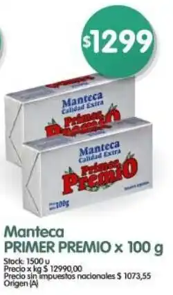 Supermercados Buenos Días Primer premio manteca oferta