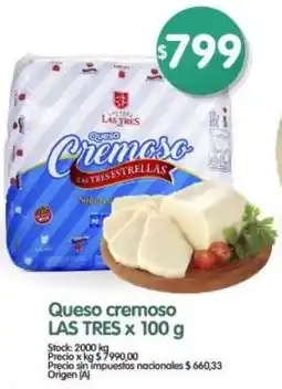 Supermercados Buenos Días Las tres queso cremoso oferta