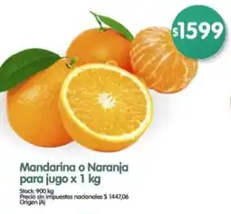 Supermercados Buenos Días Mandarina o Naranja para jugo oferta