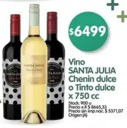 Supermercados Buenos Días Santa julia vino chenin dulce o tinto dulce oferta