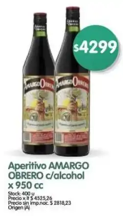 Supermercados Buenos Días Amargo obrero aperitivo c/alcohol oferta