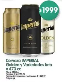 Supermercados Buenos Días Imperial cerveza golden y variedades lata oferta