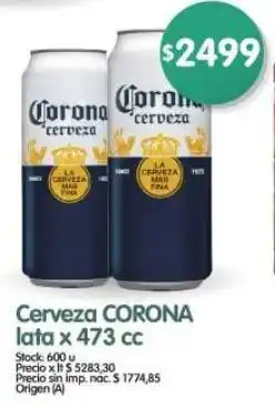 Supermercados Buenos Días Corona cerveza lata oferta