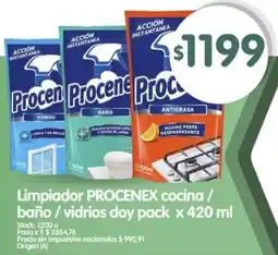 Supermercados Buenos Días Procenex limpiador cocina / baño / vidrios doy pack oferta