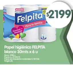 Supermercados Buenos Días Felpita papel higiénico blanco oferta
