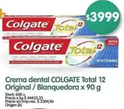 Supermercados Buenos Días Colgate total 12 crema dental original/blanquedora oferta