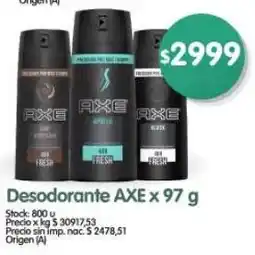 Supermercados Buenos Días Axe desodorante oferta