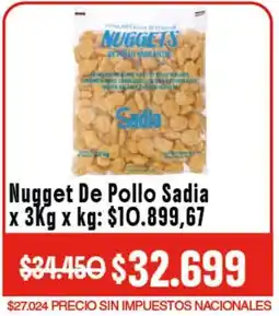 Makro Nugget de pollo sadia oferta