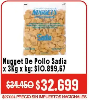 Nugget de pollo sadia