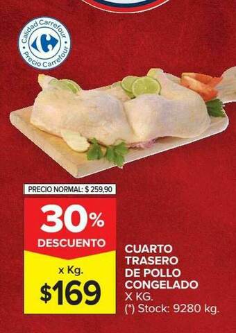 Carrefour Market Cuarto Trasero De Pollo Congelado 30% Descuento oferta