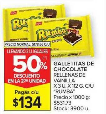 Carrefour Market Galletitas De Chocolate Rellenas De Vainilla oferta