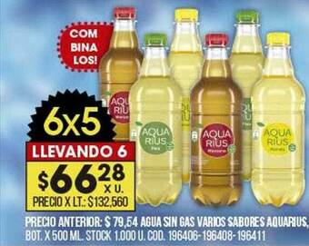 Coto Agua Sin Gas Varios Sabores Aquarius oferta