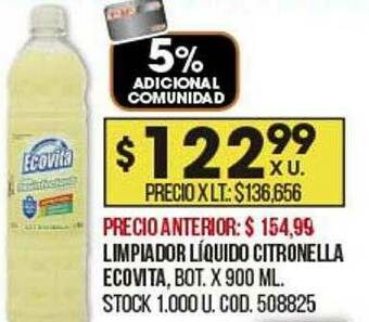 Coto Limpiador Líquido Citronella Ecovita oferta