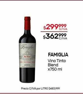 Nini Mayorista Famiglia Vino Tinto Blend oferta