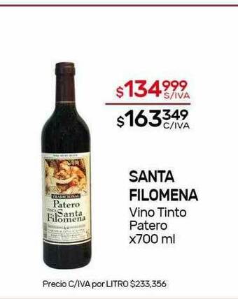 Nini Mayorista Santa Filomena Vino Tinto Patero oferta