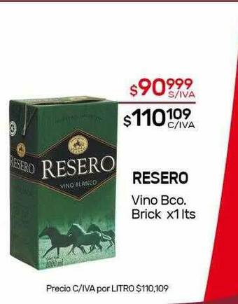 Nini Mayorista Resero Vino Bco. Brick oferta