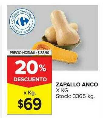Carrefour Zapallo Anco 20% Descuento oferta