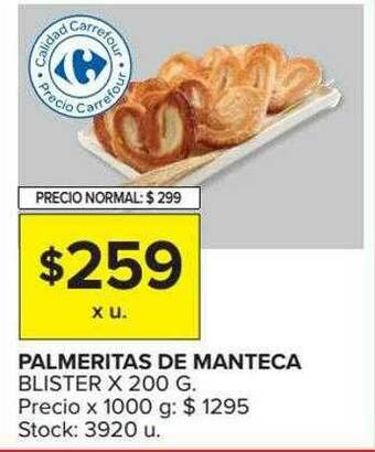 Carrefour Palmeritas De Manteca Blister oferta