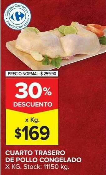 Carrefour Cuarto Trasero De Pollo Congelado oferta