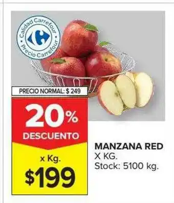Carrefour Manzana Red 20% Descuento oferta