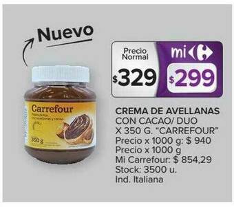 Carrefour Crema De Avellanas Con Cacao Duo oferta
