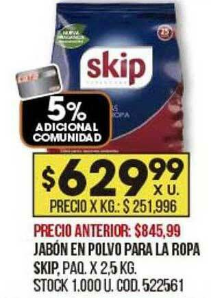 Coto Jabón En Polvo Para La Ropa Skip oferta