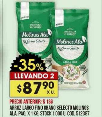 Coto Arroz Largo Fino Grano Selecto Molinos Ala oferta