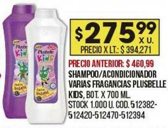 Coto Shampoo Acondicionador Varias Fragancias Plusbelle Kids oferta