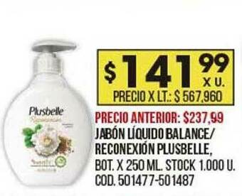 Coto Jabón Líquido Balance Reconexión Plusbelle oferta
