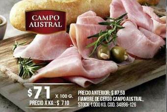 Coto Fiambre De Cerdo Campo Austral oferta