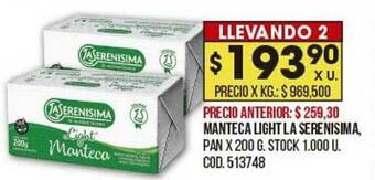 Coto Manteca Light La Serenisima oferta