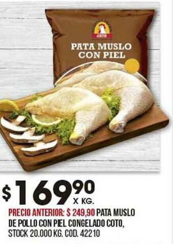 Coto Pata Muslo De Pollo Con Piel Congelado Coto oferta