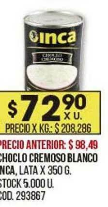 Coto Choclo Cremoso Blanco Inca oferta