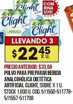 Coto Polvo Para Preparar Bebida Analcohólica Dietética Artificial Clight oferta