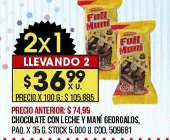 Coto Chocolate Con Leche Y Maní Georgalos oferta