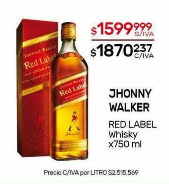 Nini Mayorista Jhonny Walker Red Label Whisky oferta